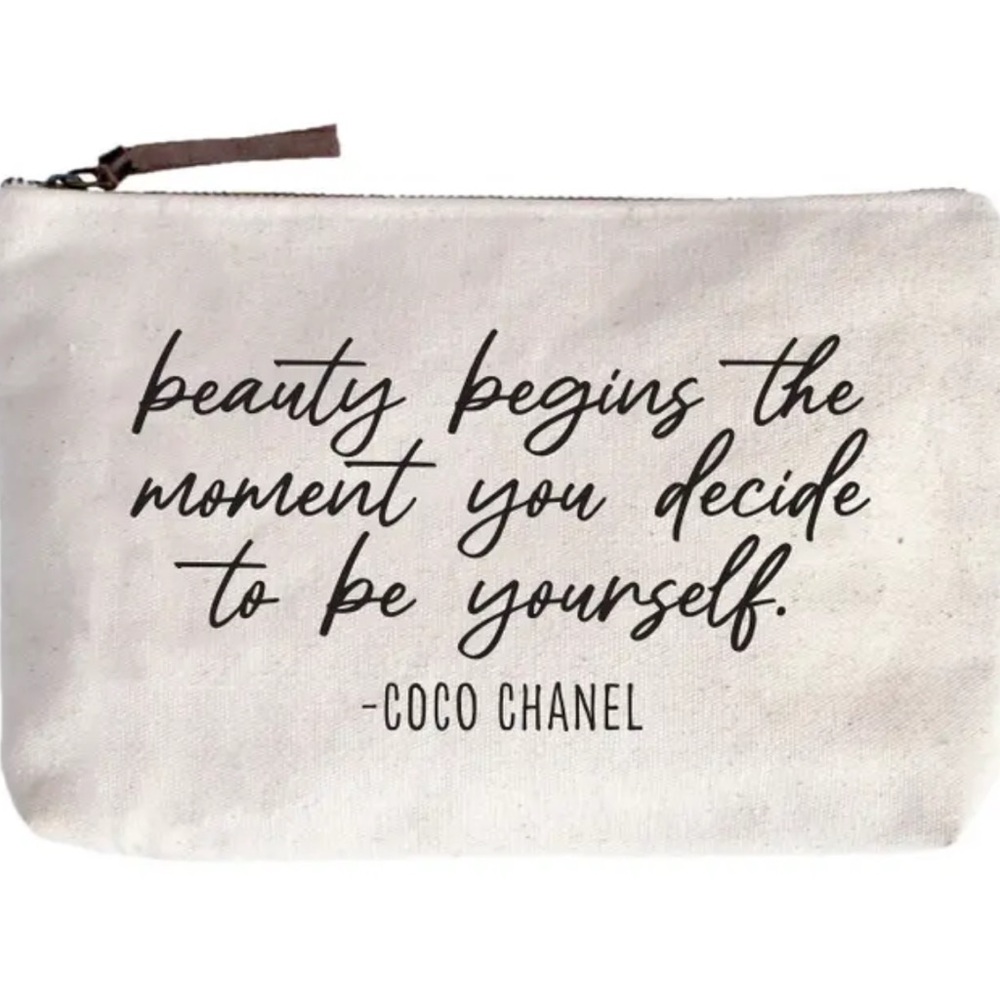 Coco Chanel White Cosmetic Bag